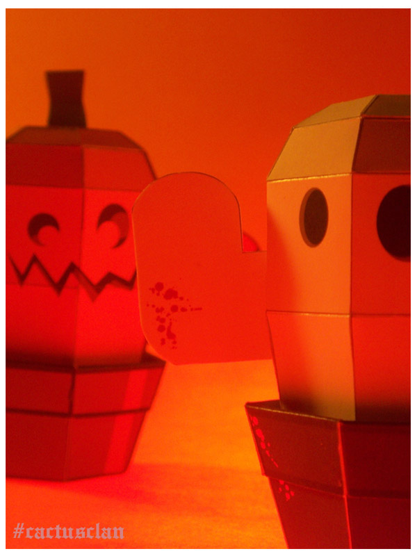 Halloween toy toys papertoy papertoys ghost cactus pumpkin