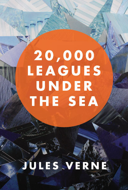 cut paper magazine twenty thousand leagues under the sea book cover book jacket book classic novel redesign