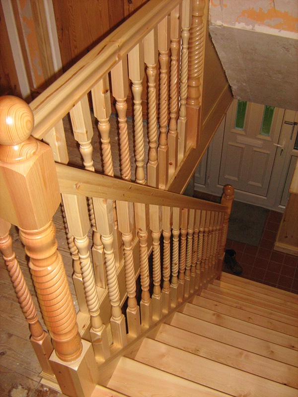 Staircase oak hardwood bespoke Joinery Carpentry glass Baluststrading Oak Staircase