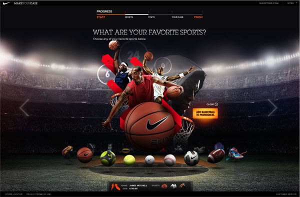 Nike Web Kiosk sports microsite basketball golf tennis