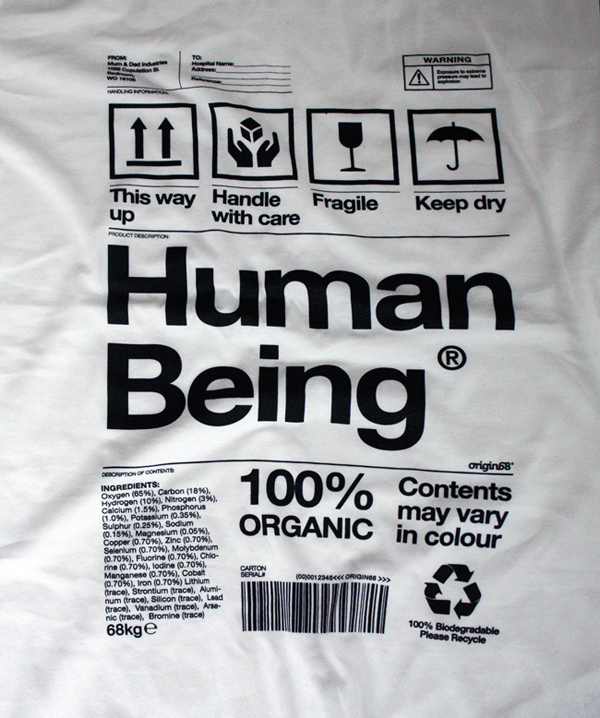 origin68 tshirt human being humanism apparel