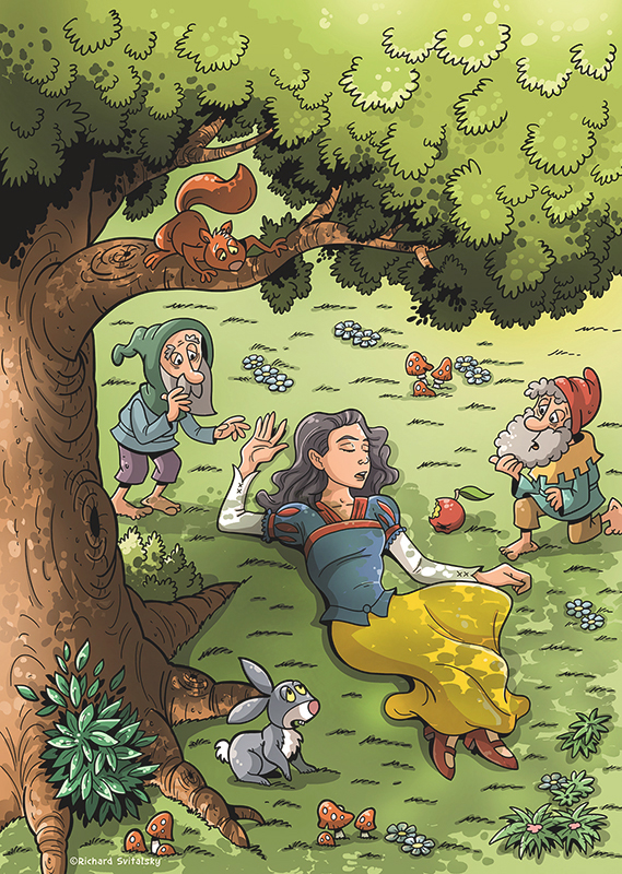 snow white kid children fairy tale ILLUSTRATION  dwarf book ilustrace pohadka kniha