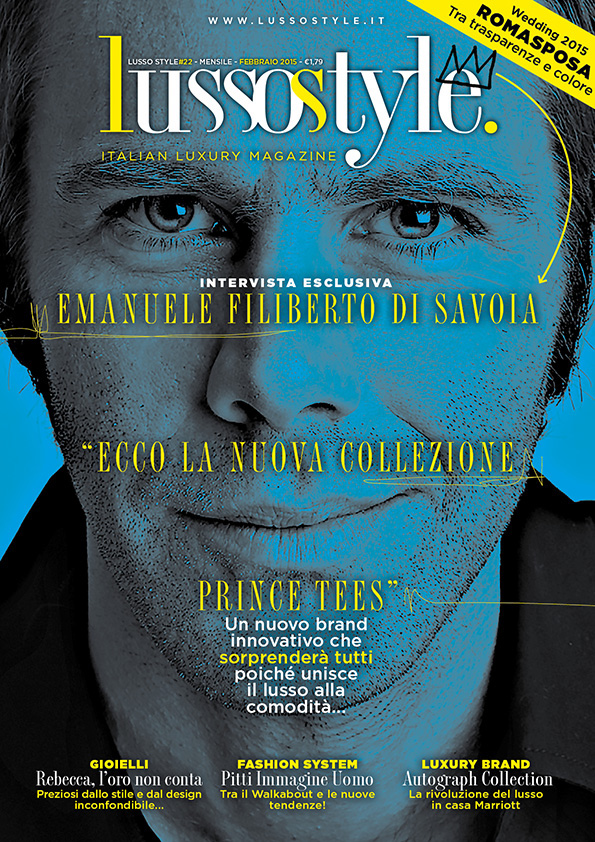 Lusso Style magazine Design editoriale Francesco Mazzenga Emanuele Filiberto Savoia illustrazione