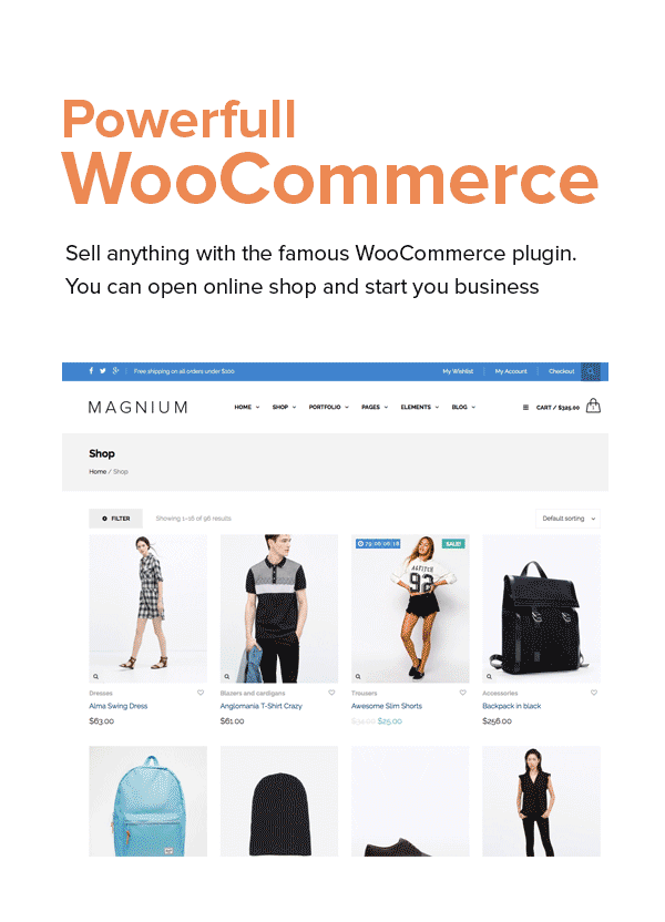Web design shop Ecommerce wordpress minimal landing promo