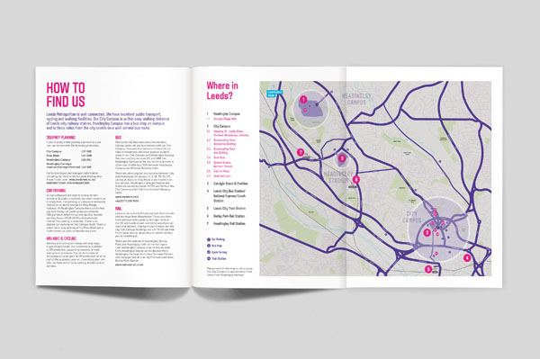 brochure design  education prospectus University foil block  Map illustration purple