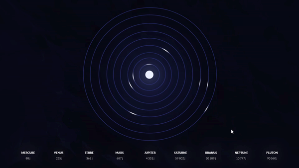 motion design Interaction design  Web solar system music Planets