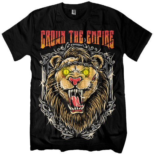 Crown the Empire band merchandise apparel tshirt wolf lion lettering crest