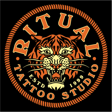 brand logo lettering Icon tattoo studio T Shirt store