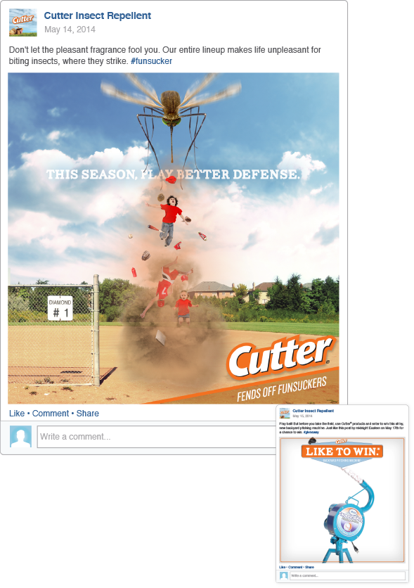 cutter insect repellent facebook social media campaign Funsucker summer Fun family