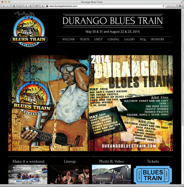 logo Icon identity Logotype poster web graphic brand grunge Rock Art music industry blues durango blues train telluride blues