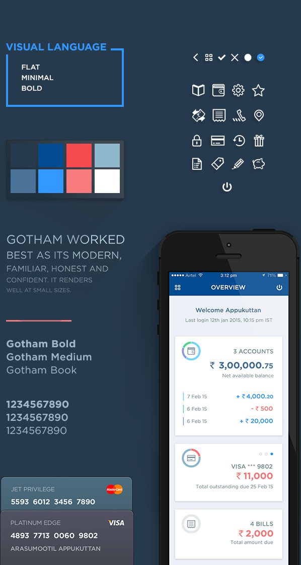 HDFC concept mobile banking prototype redesign product identity Style Guide brand Mobile Application