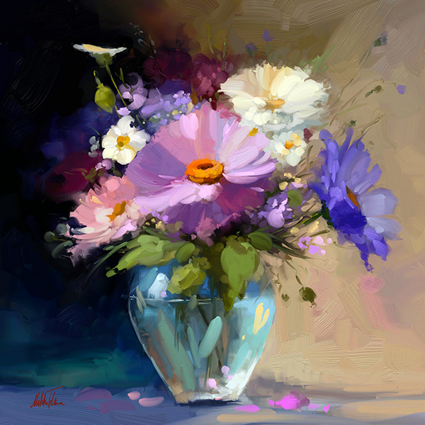 Spring bouquet Digital oil painting
