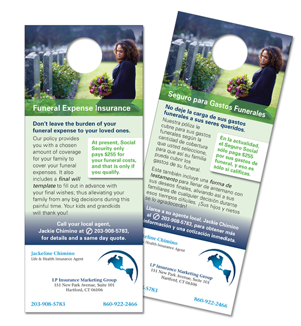 tri-fold brochure insurance Door Hanger business card