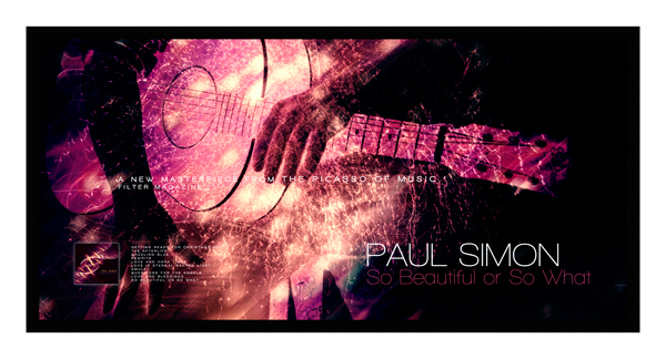 Leonardo Porrés poster Poster Design Album Poster textures texturized Paul Simon artist Singer songwriter Beautiful So Beautiful So What masterpiece Picasso guitar