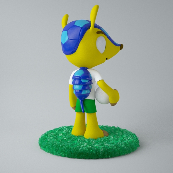 3D model Character Mascot Fuleco world cup highpoly UV UVW