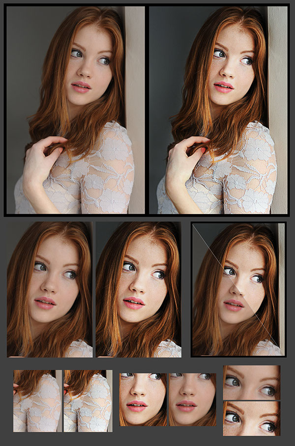 light dark model retouch photoshop colour photo flat enhance dodge burn Shadows face lips eyes