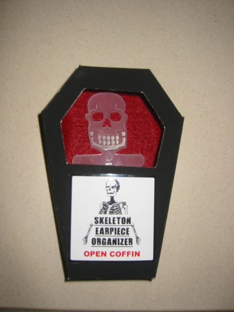 skeleton ear piece organizer coffin skulls lifestyle product handy wire organizer
