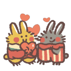 animal illustration animation  cartoon couple gif Love rabbit romantic stickers valentine