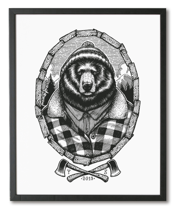 black and white bear ours Sweatshirt tee apparel t-shirt sweat