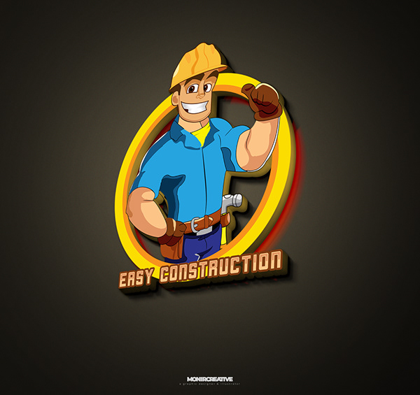 Easy Construction Mascot Logo