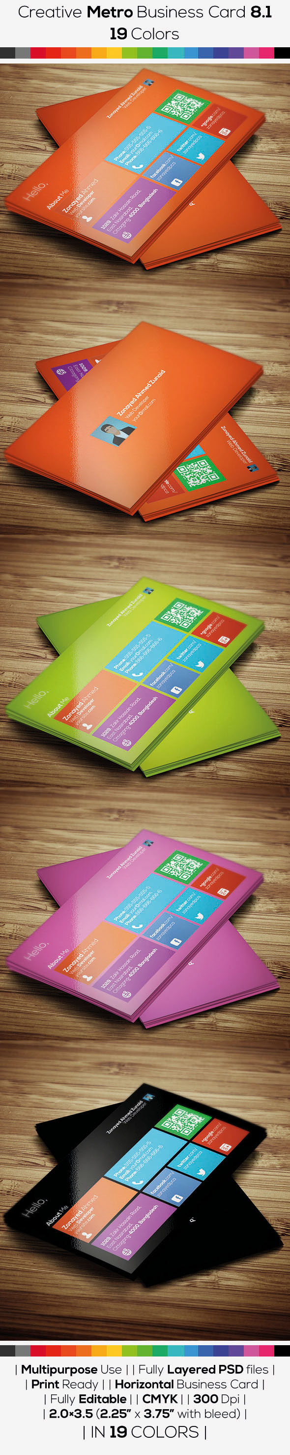 metro Windows 8.1 business card