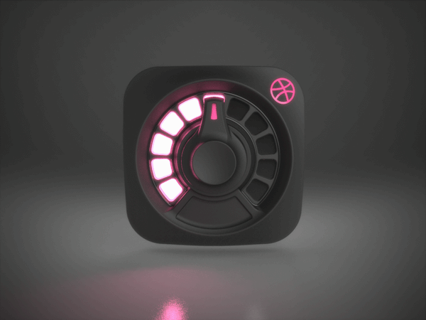 3D gif Icon Gadget dial dribbble ios grid