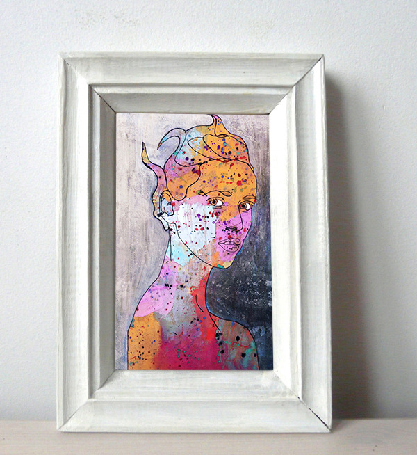 portrait paint girl colors nikola djuric mixed media
