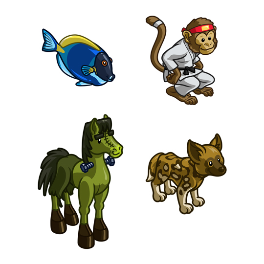 Farmville cartoon animals Character design  Zynga graphic design 
