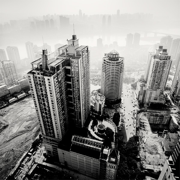 martin stavars  city of fog black and white Photography  china chongqing