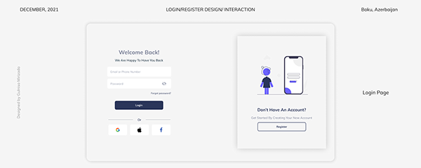 LOGIN/REGISTER PAGE DESIGN AND ANIMATION