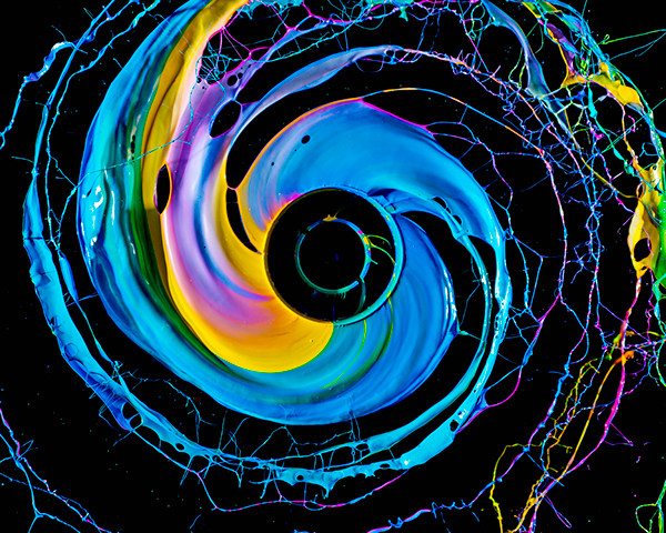 centrifugal  Colorful  paint  colors motion  High Speed black hole  acrylic paint