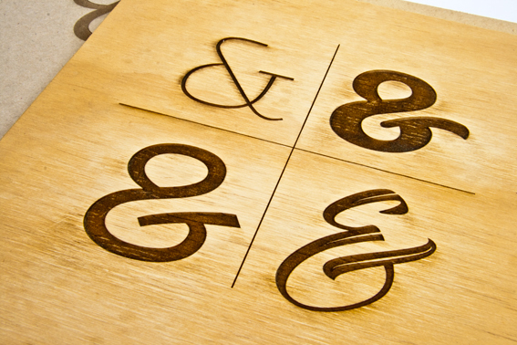 ampersand Typeface type design typeface design font laser laser cut Lasercut wood Board TIMBER cardboard