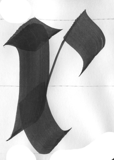 Fraktur gothic Blackletter handwritten brush ink