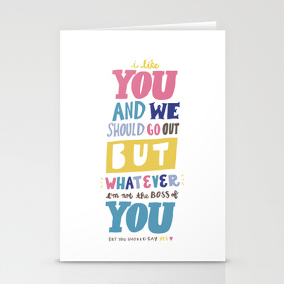 type HAND LETTERING cards colorful design