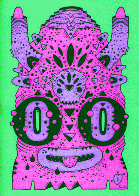 hypnotoad  gif portraits colorful vibrant tribal aliens comic ILLUSTRATION  Drawing 