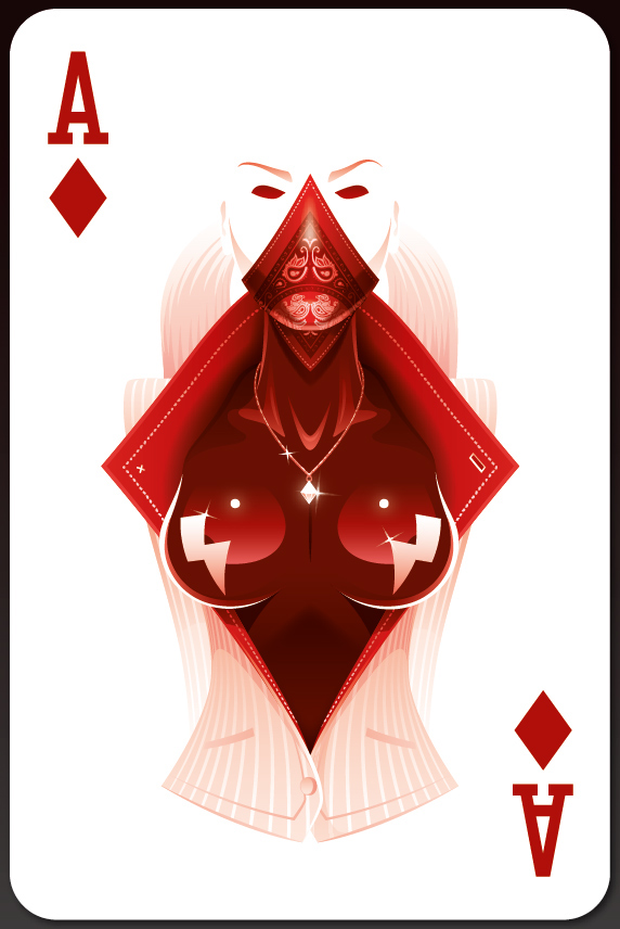 cards girls Playing Cards vector art