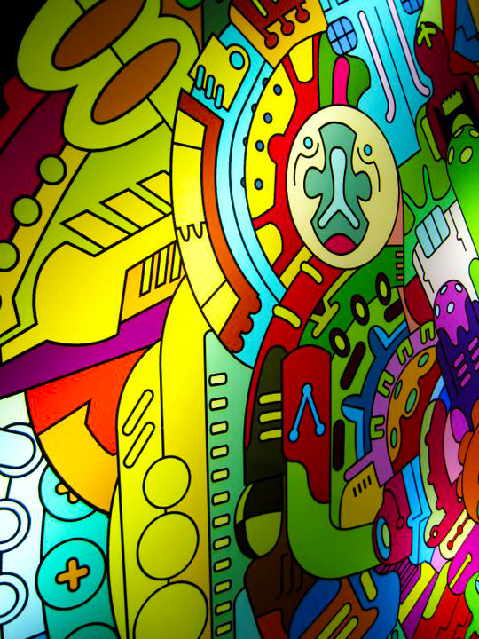 lightbox large format art design Lamp aztec calendar unknown Retro colors psychedelic