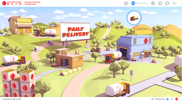 kowloon dairy design campaign milk 3D Render lowpoly Low Poly Hong Kong cinema 4d Dairy digital animated