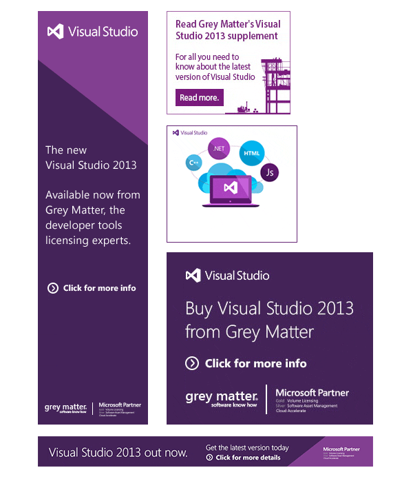 Visual Studio Microsoft marketing campaign advert banner ads Showcase page software developer