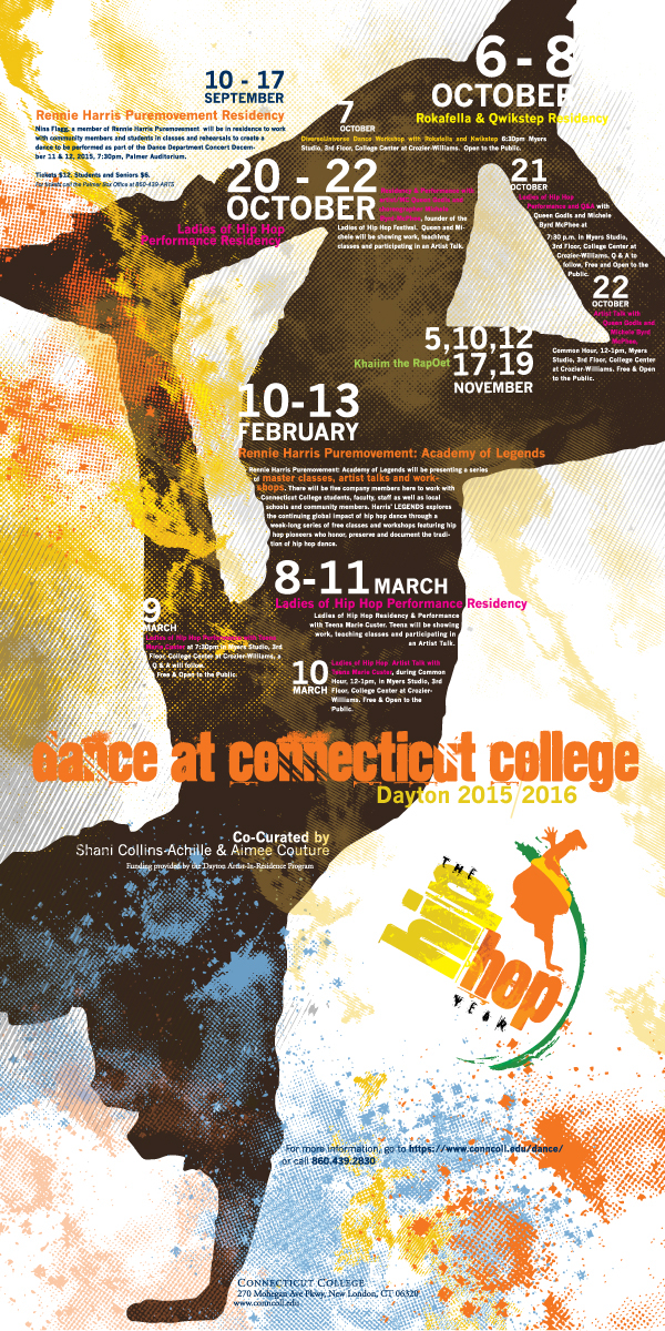 the hip hop poster Connecticut college Dayton Artist-in-Residency