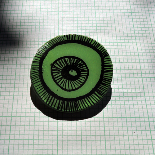 resin ink clay brooch badge circles