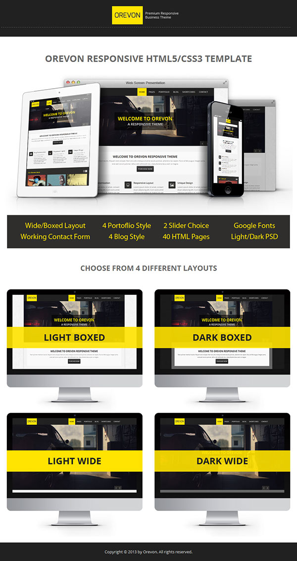business Consulting corporate creative dark/light HTML mobile orevon Powerful Responsive Unique video Website template