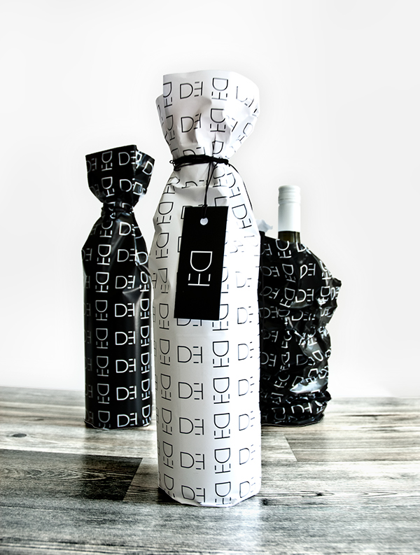 wine bottle design typo stamp