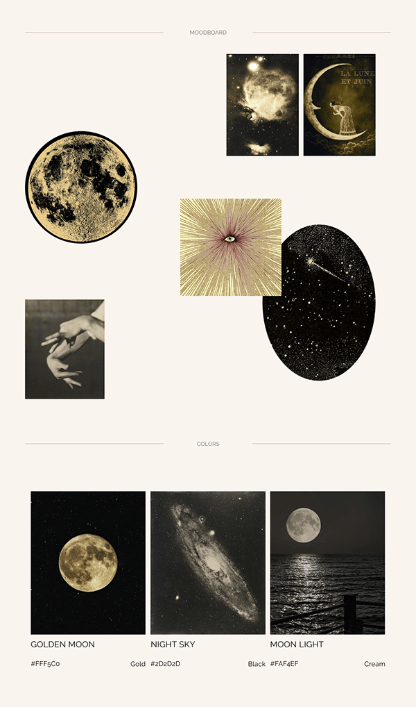 Lunar Witch. Esoteric website design