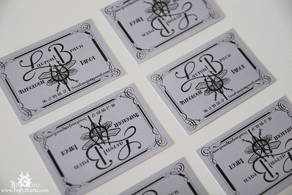 business card identity beetles Retro symbols 20s