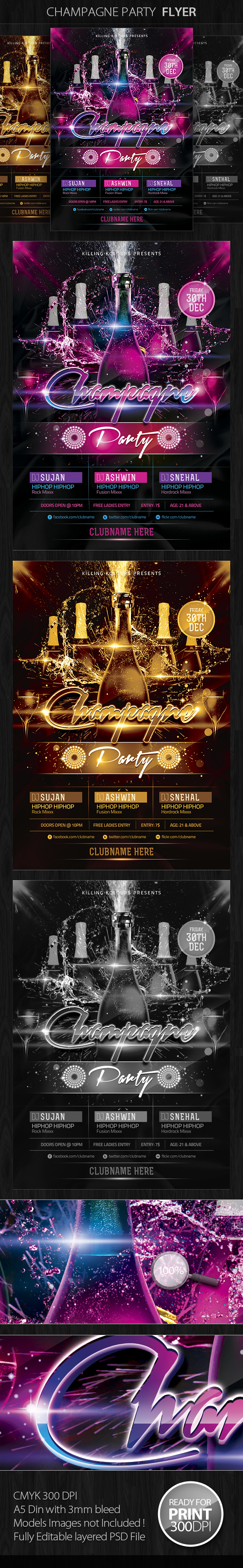 Champagne champagne party cocktail concert disco electro Entertainment Event fantasy flyer light modern
