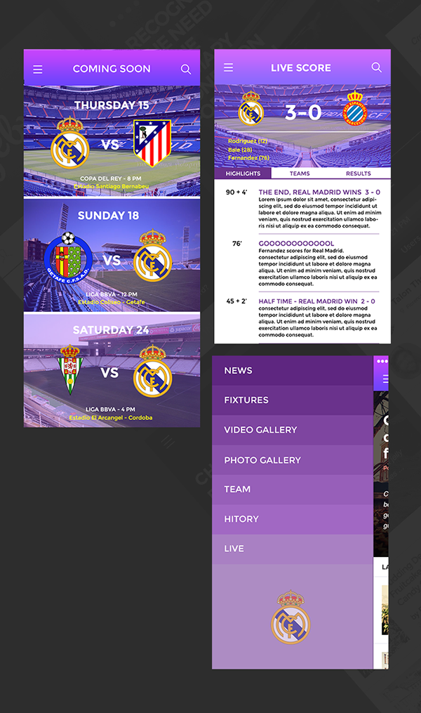 Appdesign football app app ios Real Madrid