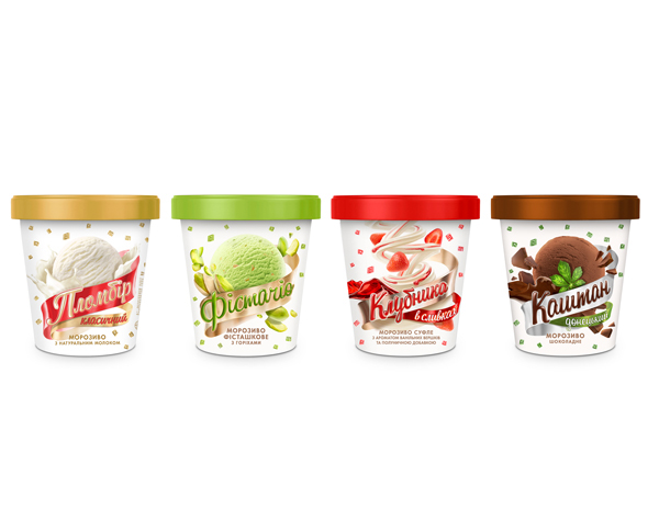 ice-cream yummi tasty brand packs identity mouth watering product concept integrated