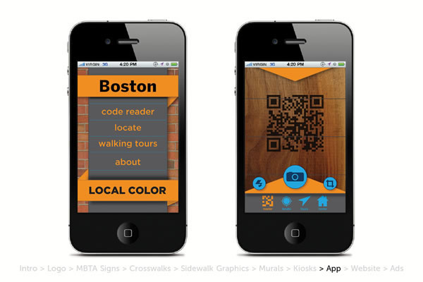 Nick distefano nickdesigns boston Mural wayfinding environmental environmental graphics interaction Interface app mobile android iphone