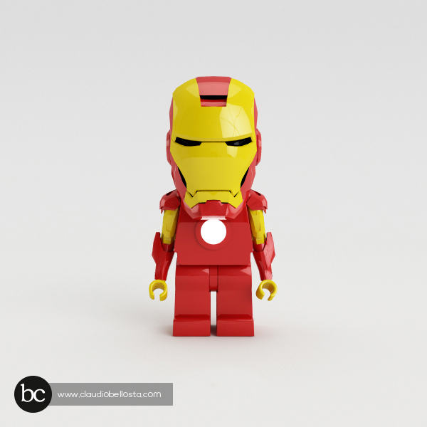 ironman  iron  man  lego  red yellow 3D Character